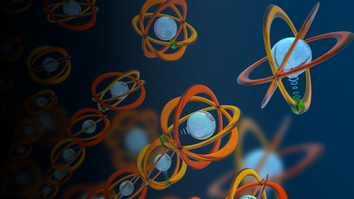 abstract graphic of atoms