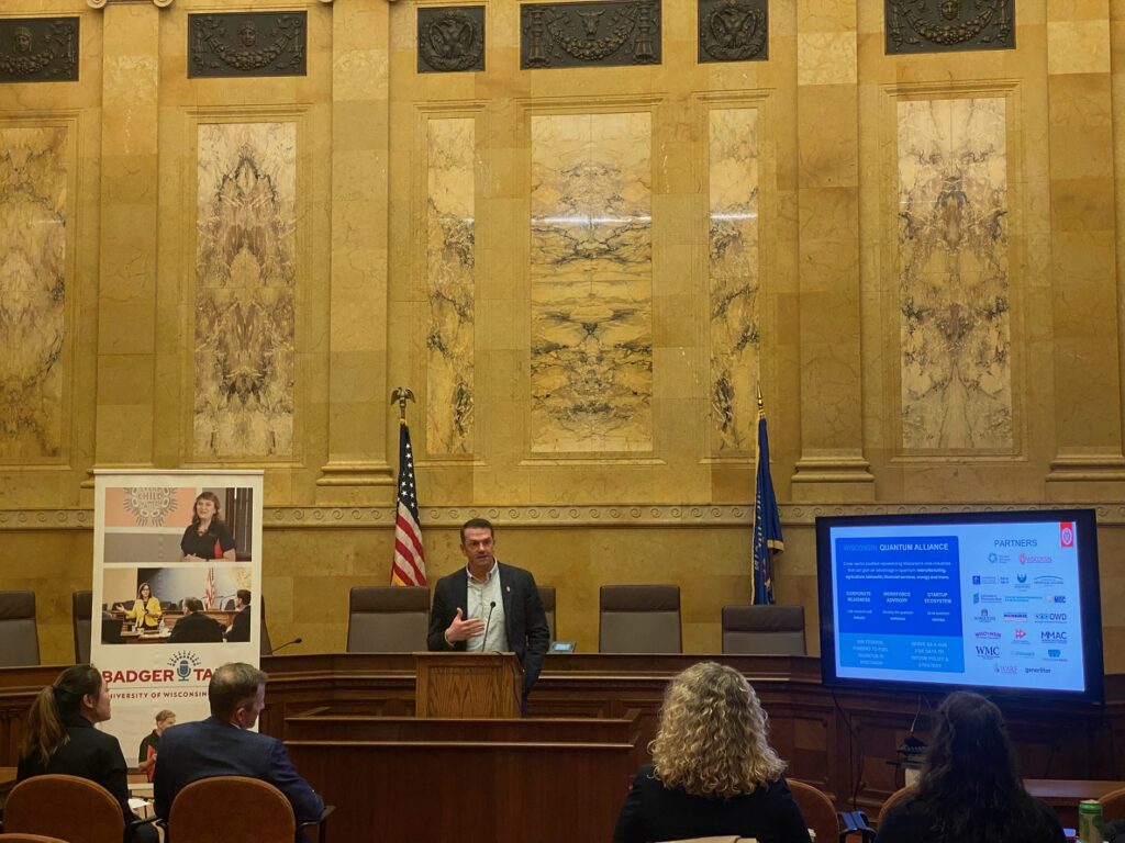 Photograph of Kyle Joseph speaking