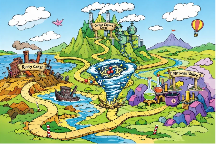 cartoon showing applications for quantum computing