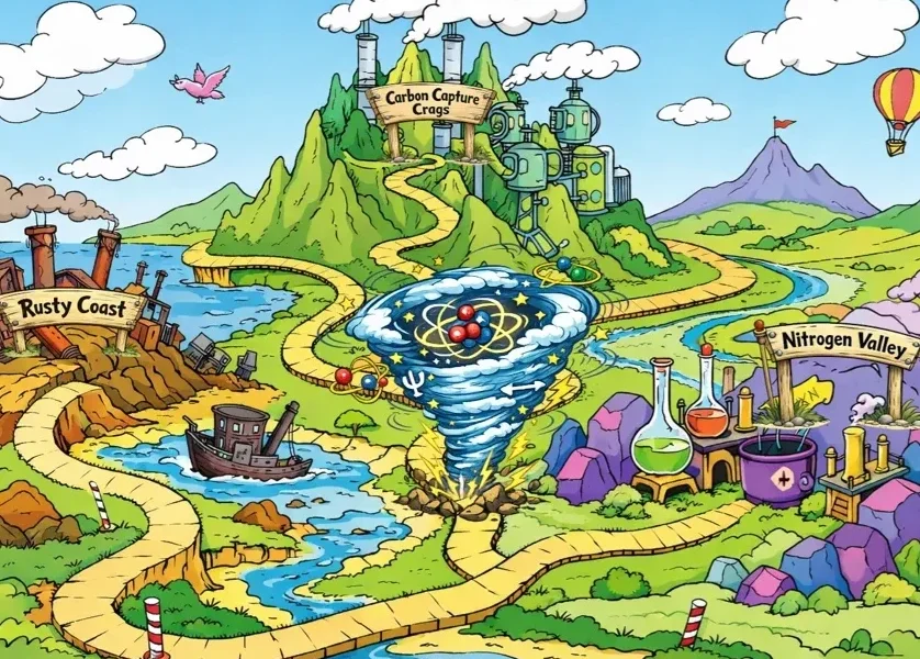 cartoon showing applications for quantum computing